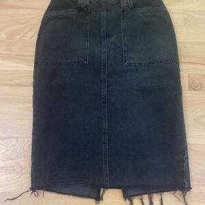 We The Free Black Washed Midi Skirt